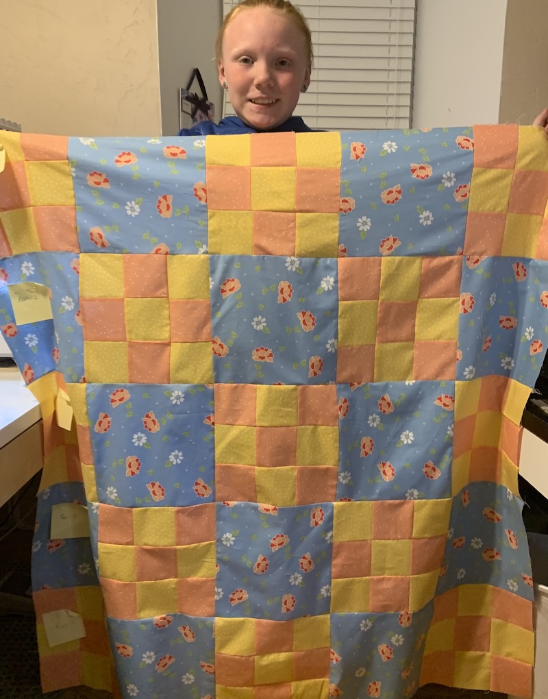 Quilting in progress